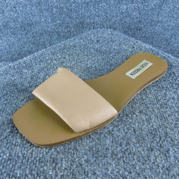 Steve Madden Isabel Women Slide Sandal‎ Shoes Size 8.5 Medium Beige Synthetic - Picture 1 of 10